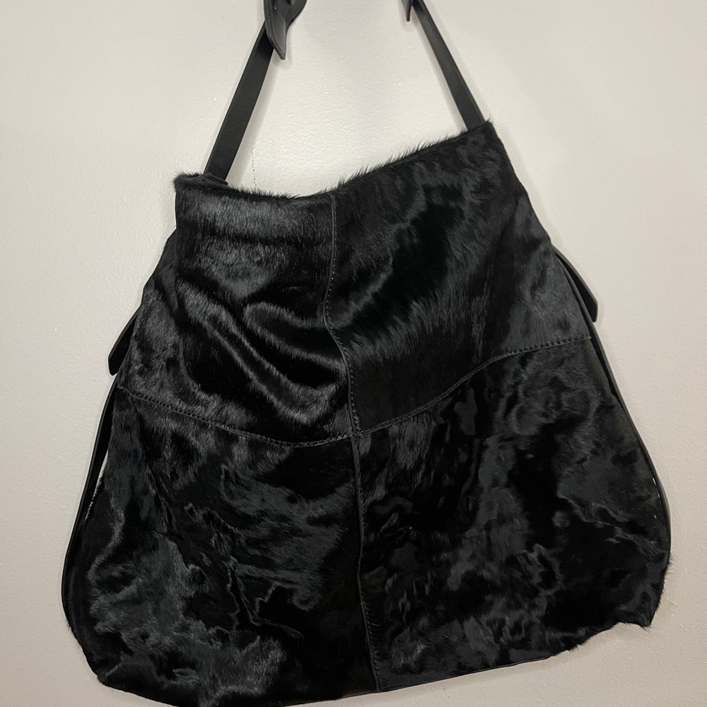 ZARA Leather/ Fur tote